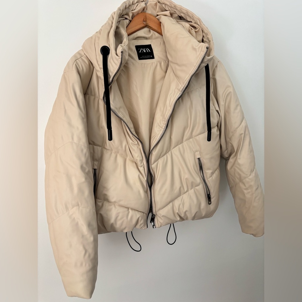 Zara Cream Puffer Jacket